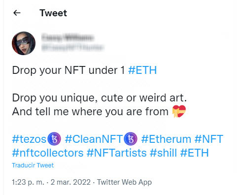 NFT製作者を呼び込む、ソーシャルメディアの偽アカウント