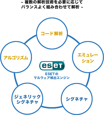 図:複数に解析技術を必要に応じてバランスよく組み合わせて解析